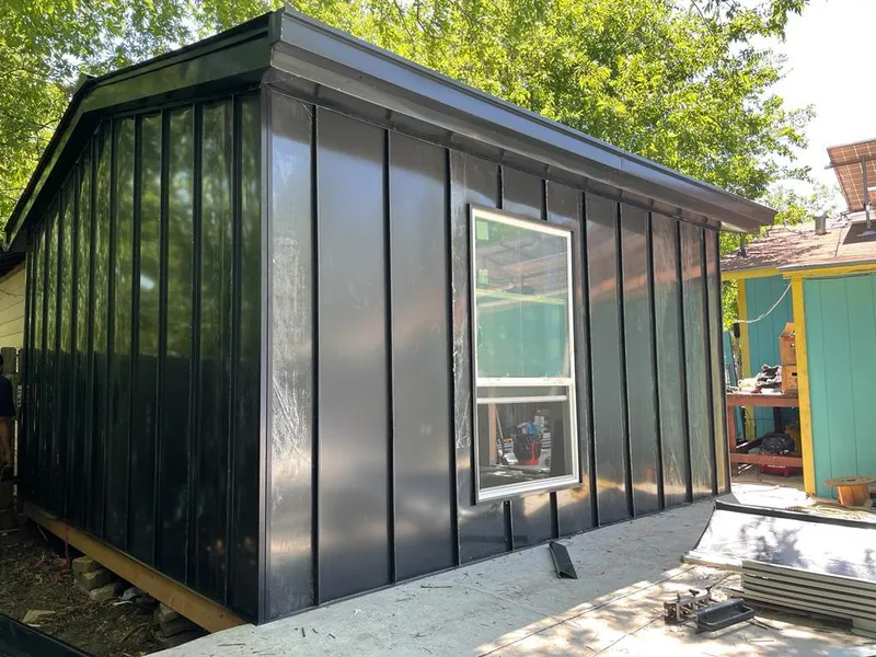 Black standing seam metal wall panels for Metal Roof Installation in Bethany